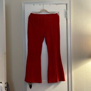 Aerie Corduroy Flare Pants Orange Red Medium
